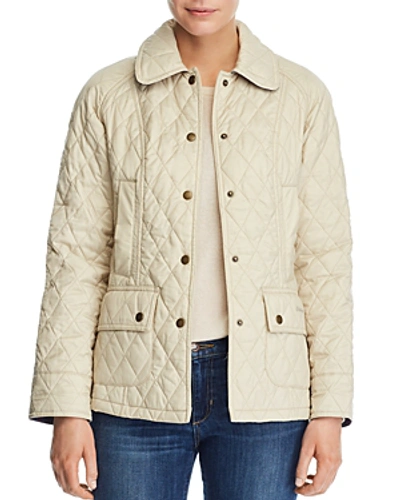 Shop Barbour Beadnell Quilted Jacket In Pearl