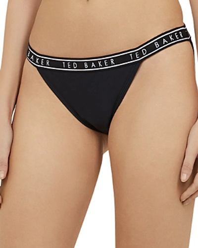 Shop Ted Baker Reetta Logo Bikini Bottom In Black