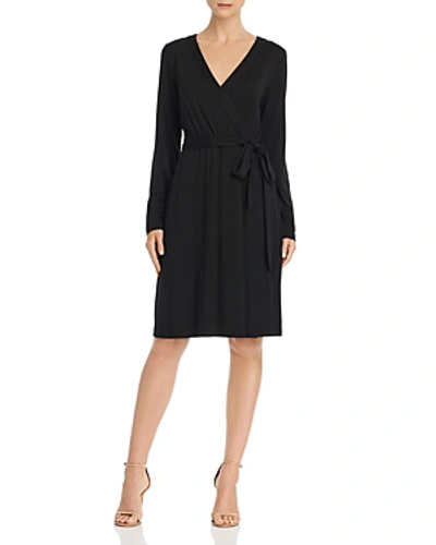 Shop Adrianna Papell Faux-wrap Jersey Dress - 100% Exclusive In Black