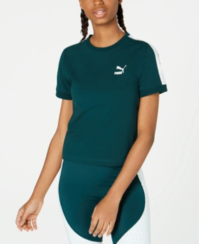 Shop Puma Classics T7 T-shirt In Pine