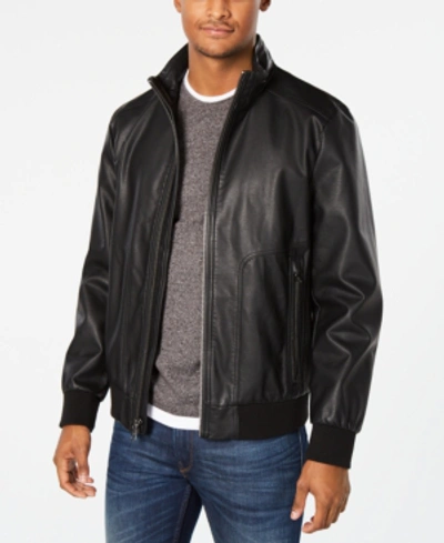 Calvin Klein Men's Faux-leather Jacket In Black | ModeSens