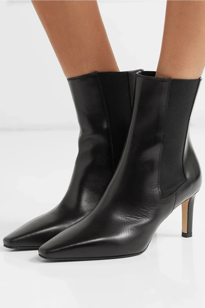 Shop Aeyde Leila Leather Ankle Boots In Black