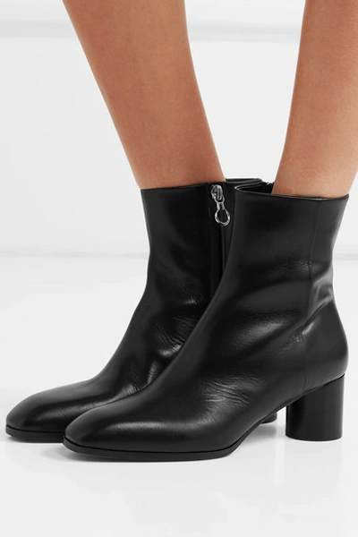 Shop Aeyde Emily Leather Ankle Boots In Black