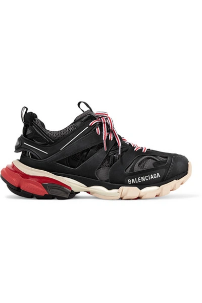 Shop Balenciaga Track Logo-detailed Mesh And Rubber Sneakers In Black
