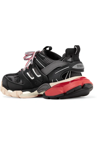 Shop Balenciaga Track Logo-detailed Mesh And Rubber Sneakers In Black