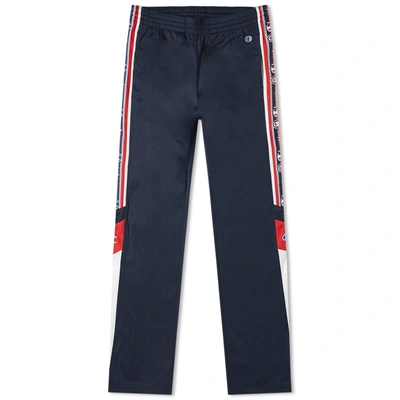 Shop Champion Reverse Weave Taped Track Pant In Blue