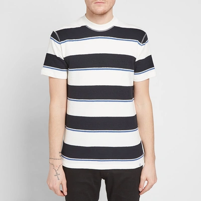 Shop Norse Projects Johannes Textured Stripe Tee In Blue