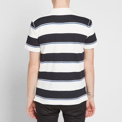 Shop Norse Projects Johannes Textured Stripe Tee In Blue