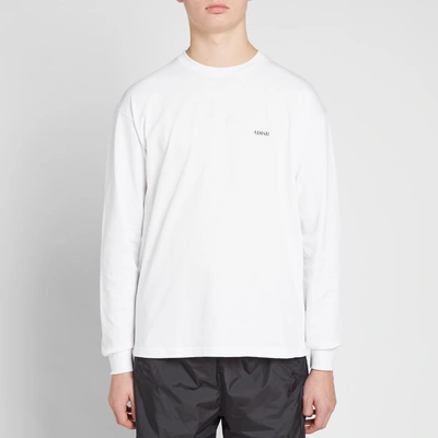 Shop Adish Long Sleeve Reesh Logo Tee In White