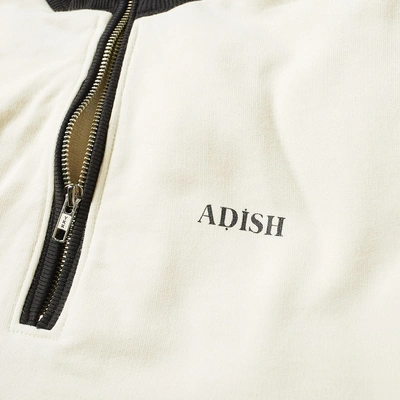 Shop Adish Quarter Zip Logo Sweat In Yellow