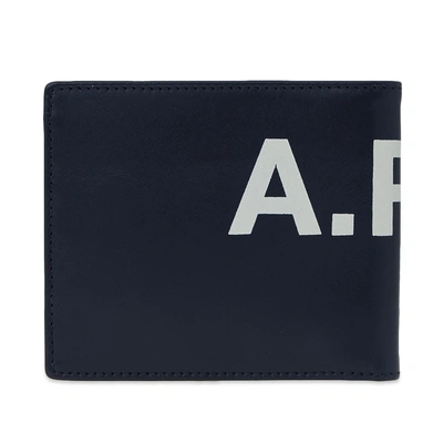 Shop Apc A.p.c. Aly Large Logo Wallet In Blue