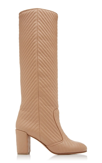 Shop Gabriela Hearst Danila Quilted Leather Boots In Neutral