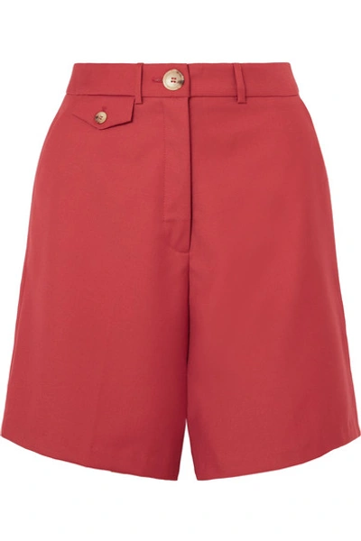 Shop Anna Quan Patsy Twill Shorts In Brick