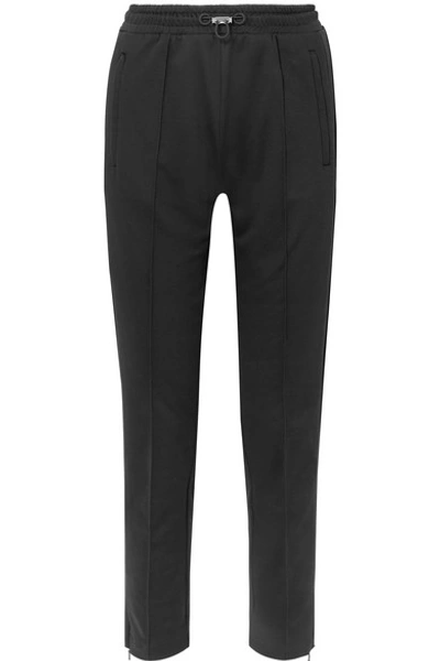 Shop Moncler Cotton-jersey Track Pants In Black