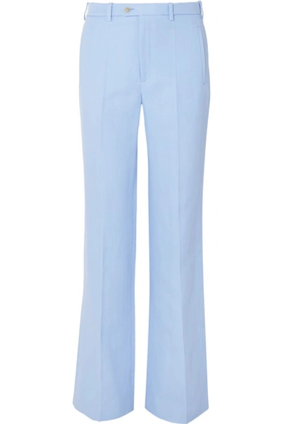 Shop Joseph Kosta Ramie And Cotton-blend Straight-leg Pants In Sky Blue