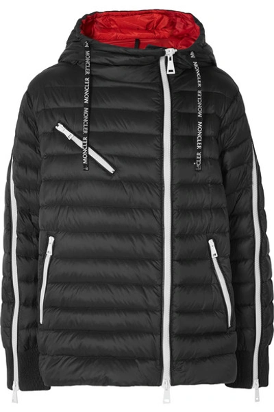 Shop Moncler Hooded Quilted Shell Down Jacket In Black