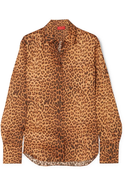 Shop Commission Banker Leopard-print Satin-twill Shirt In Leopard Print