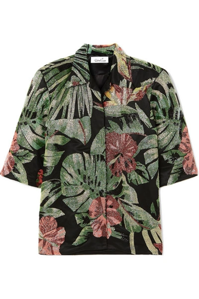 Shop Richard Quinn Embellished Twill Shirt In Green