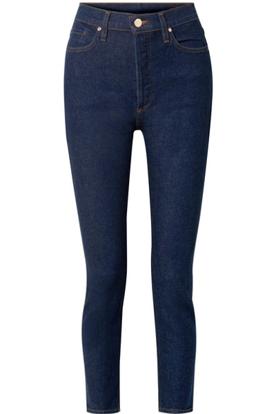 Shop Goldsign The High Rise Slim-leg Jeans In Dark Denim
