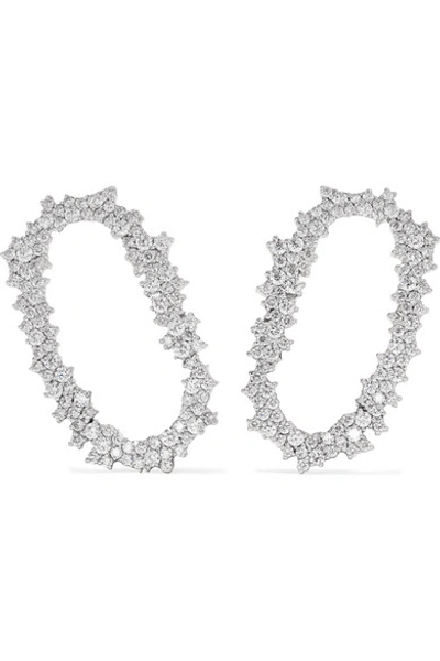Shop Ana Khouri Iolanda 18-karat White Gold Diamond Earrings