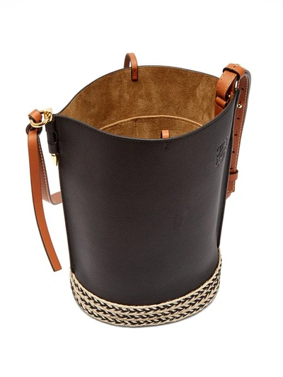 Loewe Gate Leather Jute-Trim Bucket Bag (Song of Style)