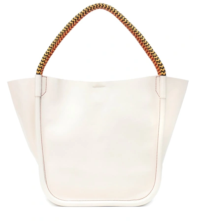 Shop Proenza Schouler Super Lux L Leather Tote In White