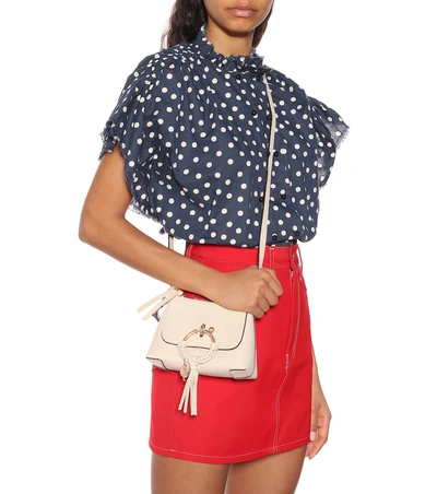 Shop See By Chloé Joan Mini Leather Shoulder Bag In Beige