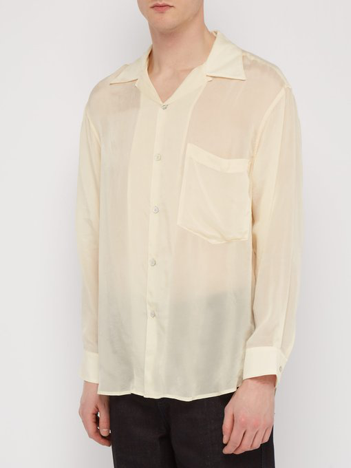 Eytys Semi-sheer Satin Shirt In Off White | ModeSens