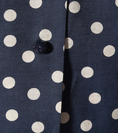 Shop Apc Suzanne Polka-dot Cotton-blend Blouse In Blue