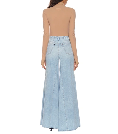 Shop Mm6 Maison Margiela High-rise Wide-leg Jeans In Blue