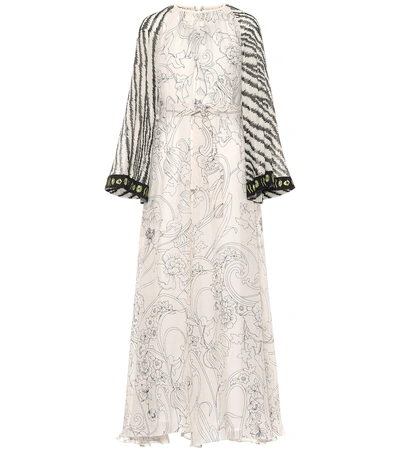 Shop Etro Printed Silk Maxi Dress In Beige