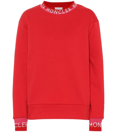 Shop Moncler Cotton-blend Sweatshirt In Red