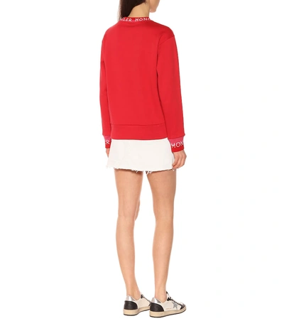 Shop Moncler Cotton-blend Sweatshirt In Red