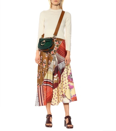 Shop Chloé Printed Silk Midi Skirt In Multicoloured