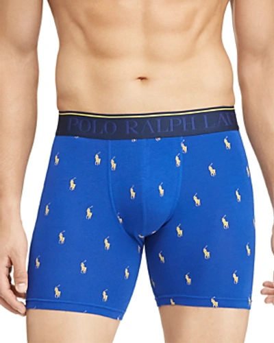 Shop Polo Ralph Lauren Logo-pattern Boxer Briefs In Rugby Royal