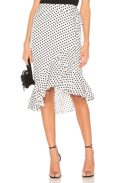 Shop Tularosa Veronica Skirt In White & Black Dot