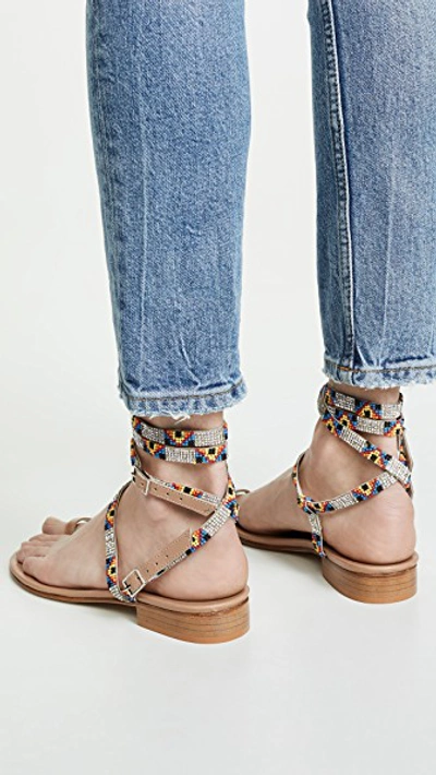 Shop Leandra Medine Beaded Sandals In Multicolor