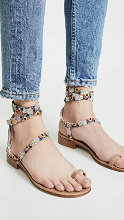 Shop Leandra Medine Beaded Sandals In Multicolor