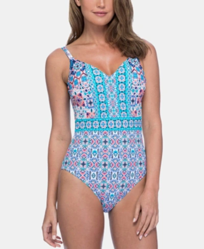 Shop Profile By Gottex Tangier Printed One-piece Swimsuit Women's Swimsuit In Multi