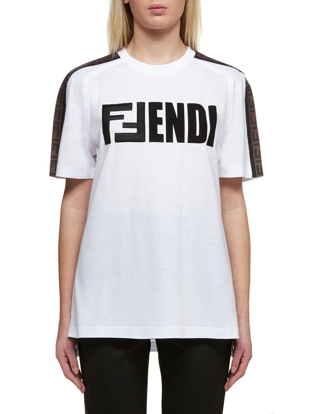 fendi logo patch t shirt