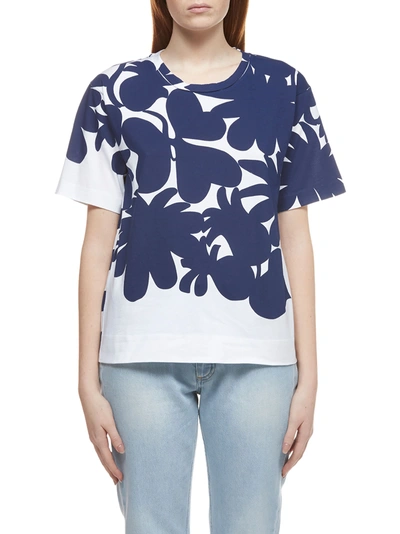 Shop Marni Short Sleeve T-shirt In Bianco Blu