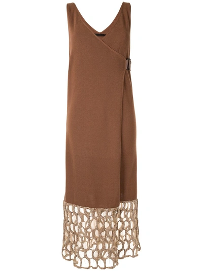 Shop Muller Of Yoshiokubo Riad Wrap Dress In Brown