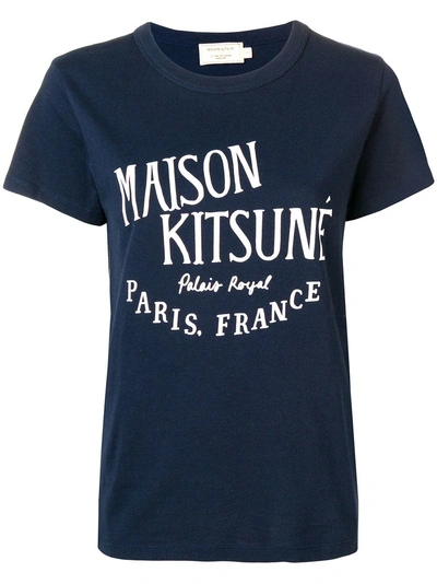 Shop Maison Kitsuné Palais Royal T-shirt - Blue