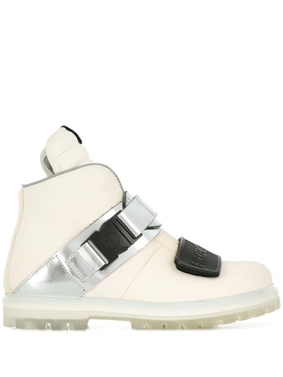 Shop Rick Owens Buckled Snow Style Boots - White
