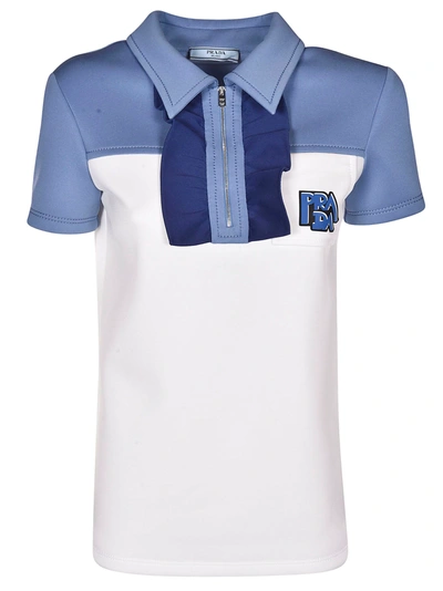 Shop Prada Paneled Polo Shirt