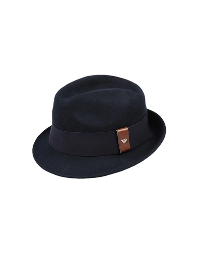 Shop Armani Junior Hat In Dark Blue