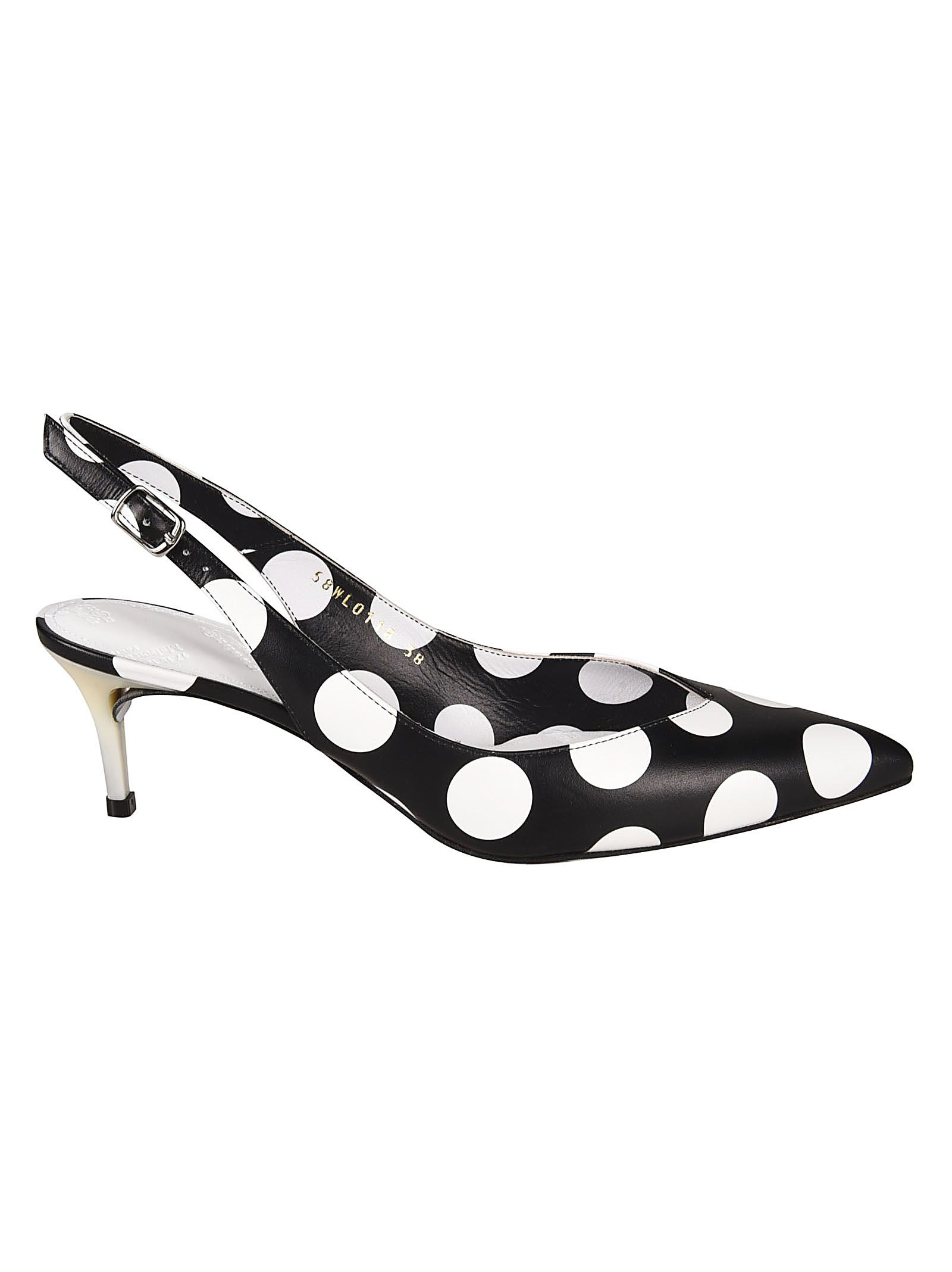polka dot slingback heels