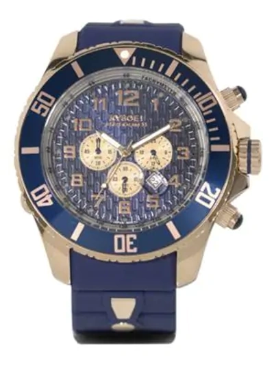 Shop Kyboe! Stainless Steel Chronograph Watch In Blue Rose