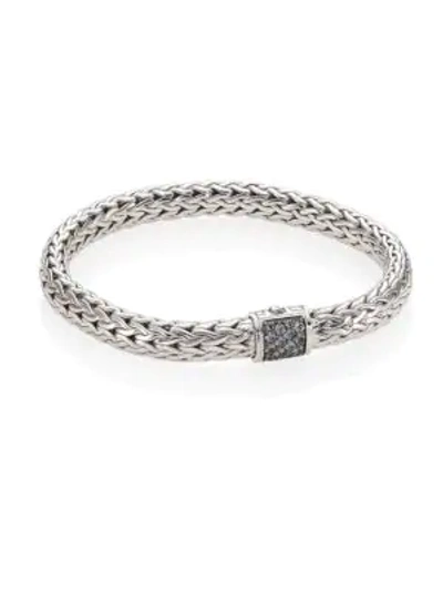 Shop John Hardy Classic Chain Gemstone & Sterling Silver Medium Bracelet In Grey