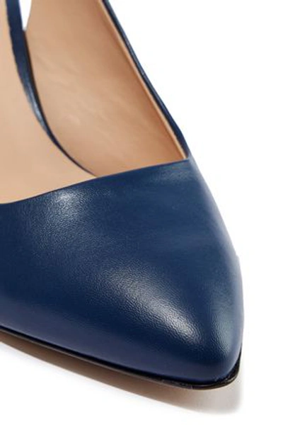 Shop Iris & Ink Woman Lillian Leather Slingback Pumps Navy